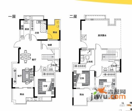 中粮彩云居4室2厅2卫154㎡户型图