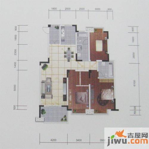 紫庐3室2厅2卫127㎡户型图