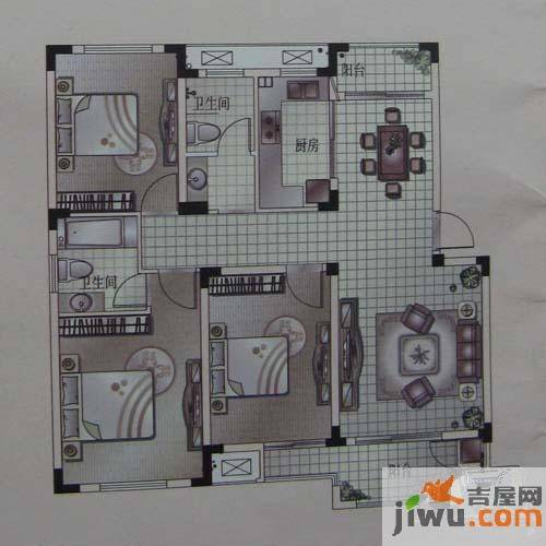 乾和福邸3室2厅2卫113㎡户型图