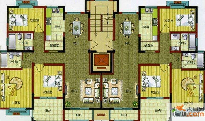 泰山天然居3室2厅1卫120㎡户型图