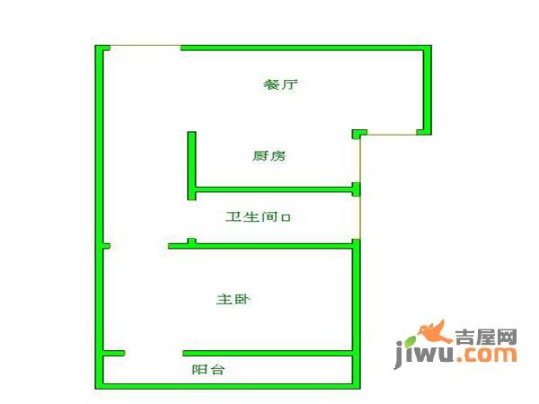 墨香山庄1室1厅1卫户型图