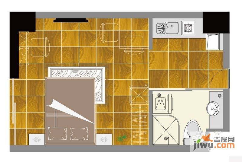 胜泰华府1室1厅1卫32.2㎡户型图