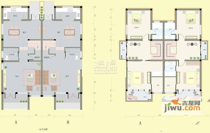 华洲青林湾2室2厅3卫275.5㎡户型图