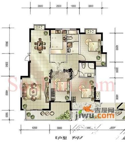 国信阅景龙华2室2厅2卫户型图