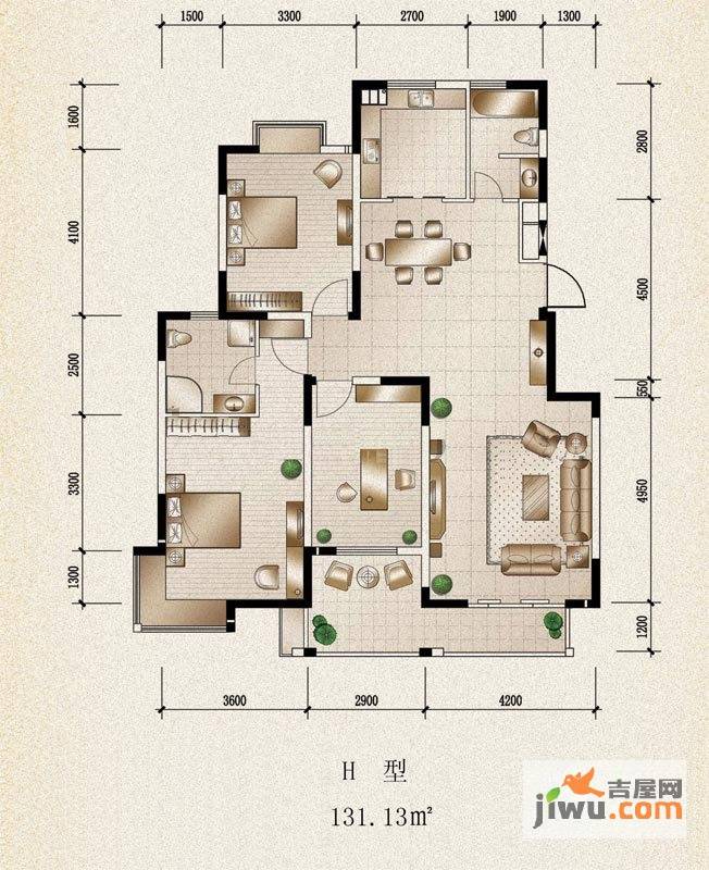 国信阅景龙华4室2厅2卫211.7㎡户型图