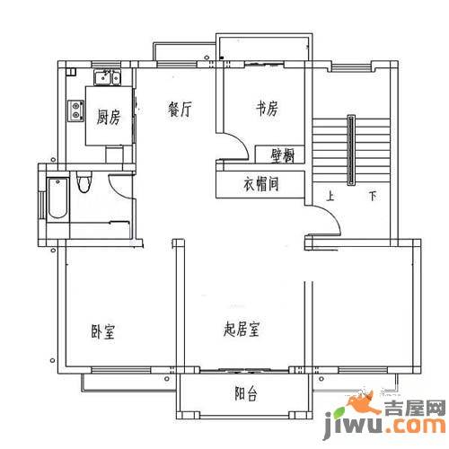 聚贤新城3室2厅1卫107㎡户型图