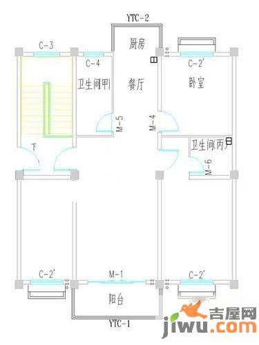 聚贤新城3室2厅2卫103㎡户型图