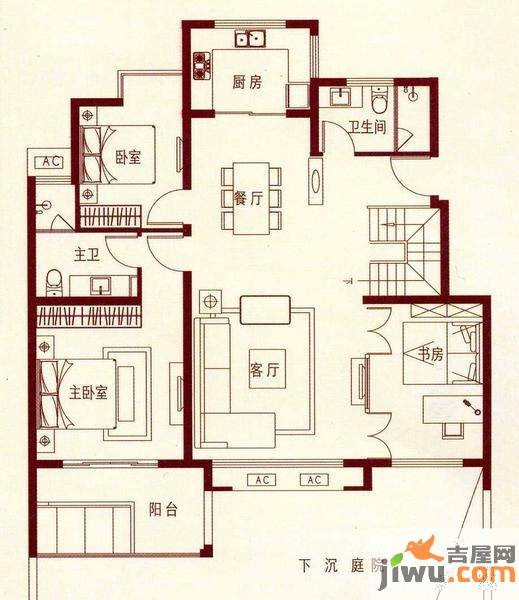 翠屏紫气钟山5室3厅3卫217㎡户型图