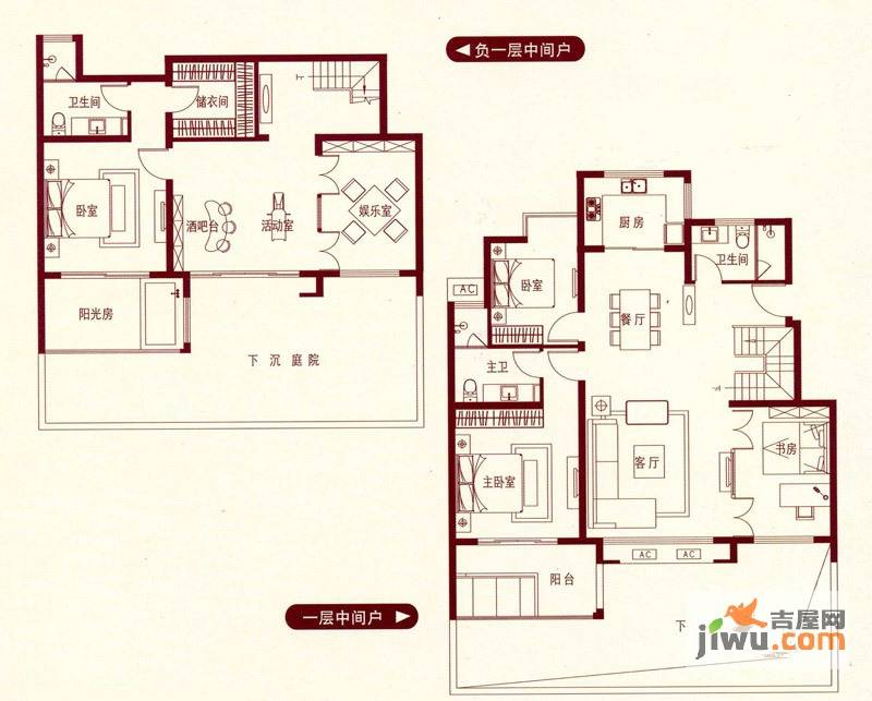 翠屏紫气钟山5室3厅2卫217㎡户型图