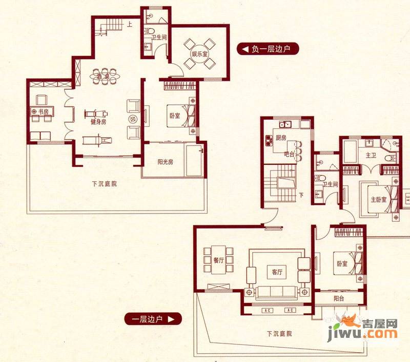 翠屏紫气钟山5室3厅4卫228㎡户型图