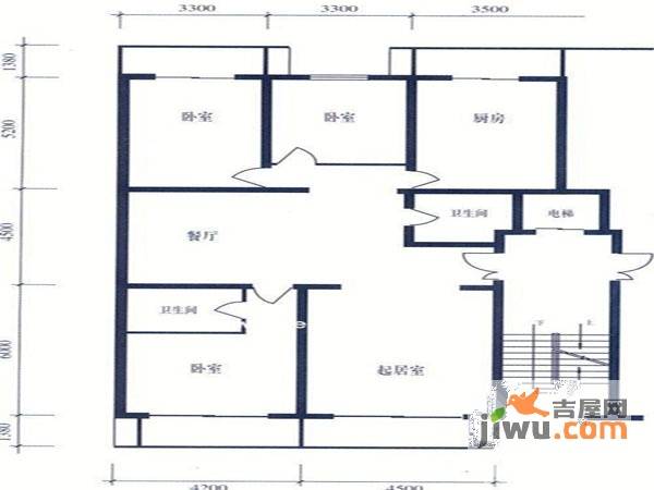 诚基百家湖小公馆3室2厅2卫户型图