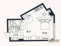 京隆国际公寓1室1厅1卫58㎡户型图