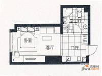 京隆国际公寓1室1厅1卫43㎡户型图