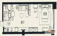 京隆国际公寓1室1厅1卫75㎡户型图