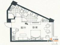 京隆国际公寓1室1厅1卫55㎡户型图
