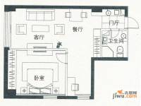 京隆国际公寓1室2厅1卫73㎡户型图