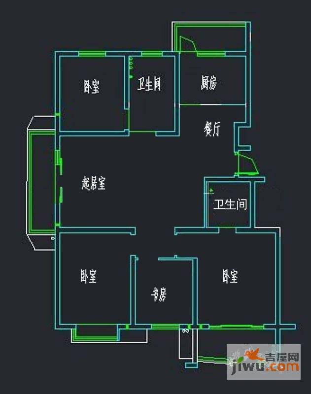 墨香山庄4室2厅2卫131㎡户型图