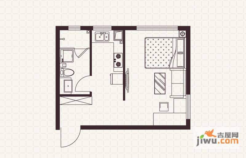 东盛启城1室1厅1卫42㎡户型图