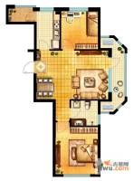 新星艾维尼小城2室1厅1卫76㎡户型图