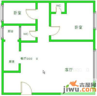 龙祥嘉园2室2厅1卫户型图