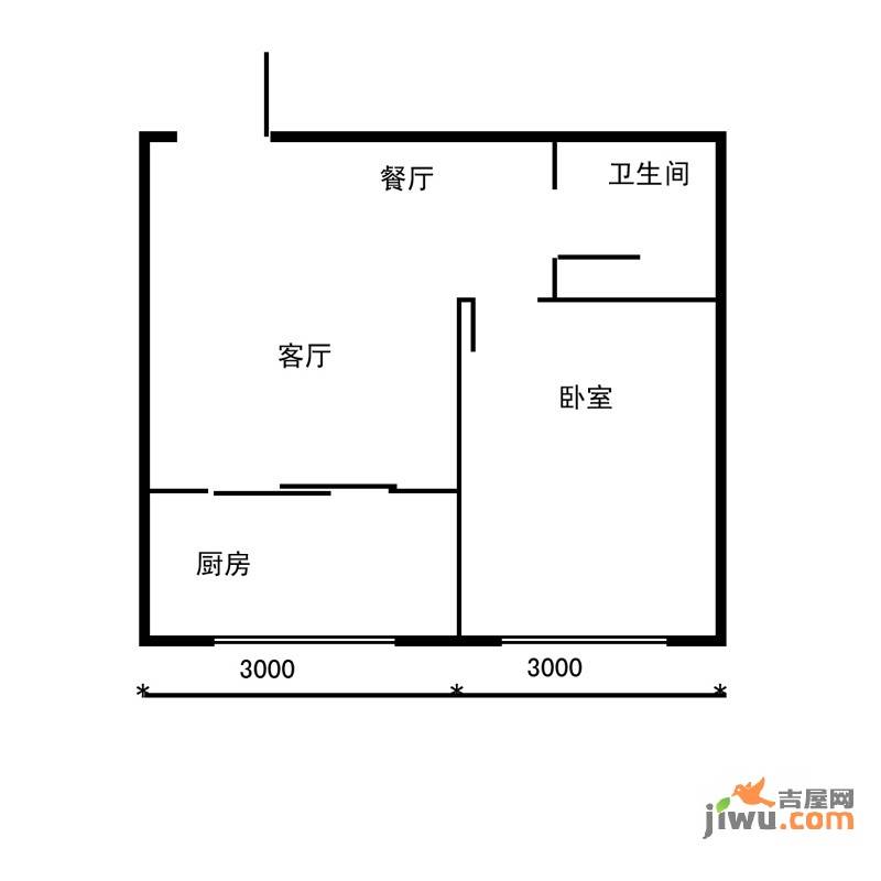 金地新里程1室1厅1卫41.8㎡户型图