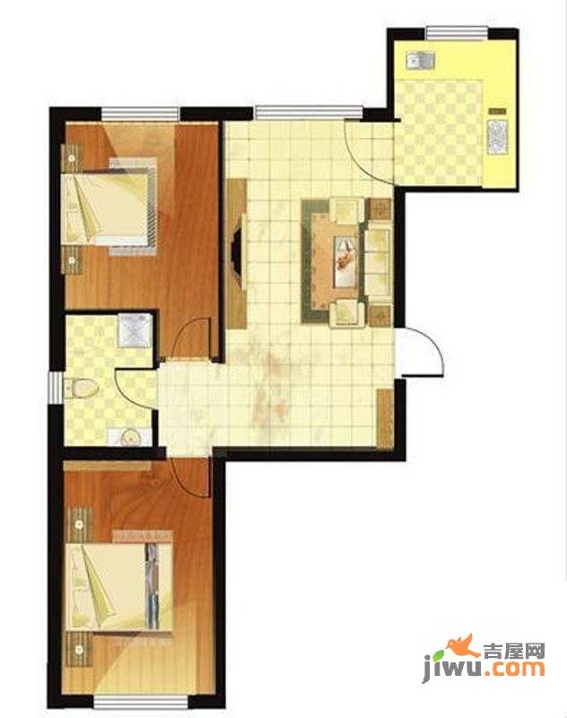 金连福地2室1厅1卫户型图