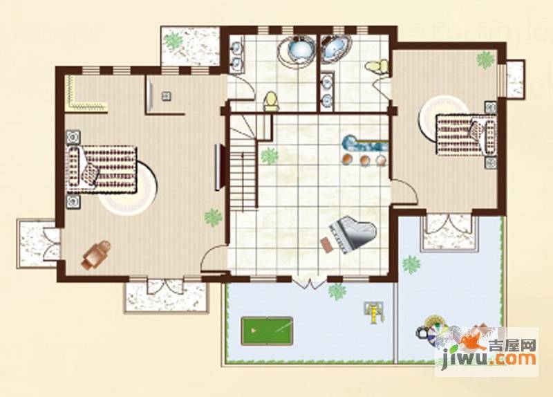 玫瑰花园4室3厅2卫393㎡户型图