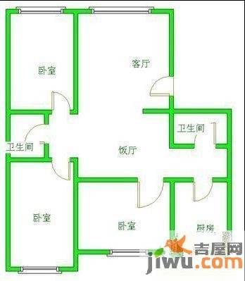 中庚香海小镇3室2厅1卫户型图
