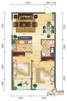 观山蝶恋花2室2厅1卫82㎡户型图