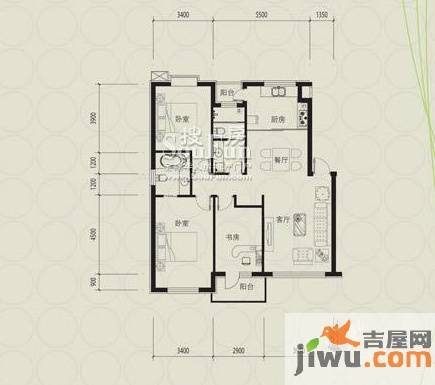 庭林熙谷3室2厅2卫116㎡户型图