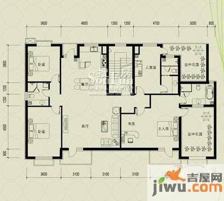 庭林熙谷4室2厅3卫214㎡户型图