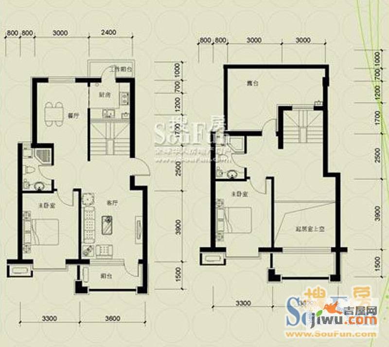 庭林熙谷2室2厅2卫141㎡户型图