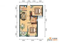 观山蝶恋花2室2厅1卫85.3㎡户型图