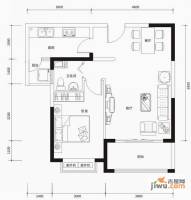 海岸郁金香花园1室2厅1卫70.1㎡户型图