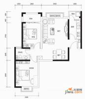 海岸郁金香花园2室2厅1卫84.5㎡户型图