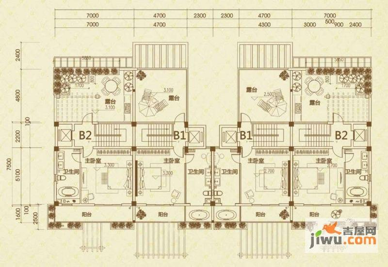 氧立方森林公馆普通住宅230㎡户型图