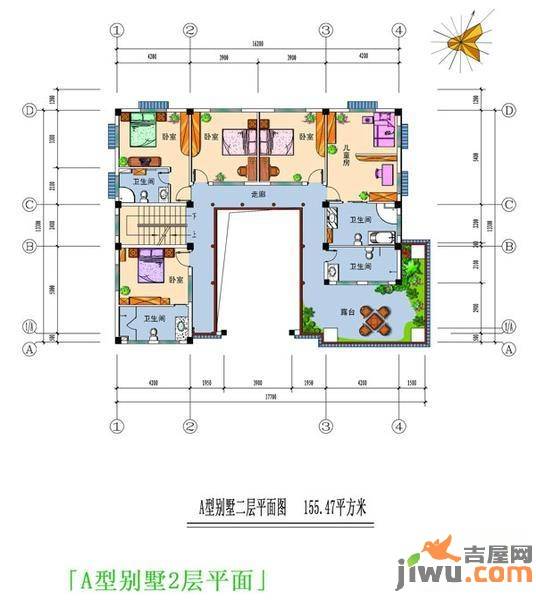 王府花园普通住宅155.5㎡户型图