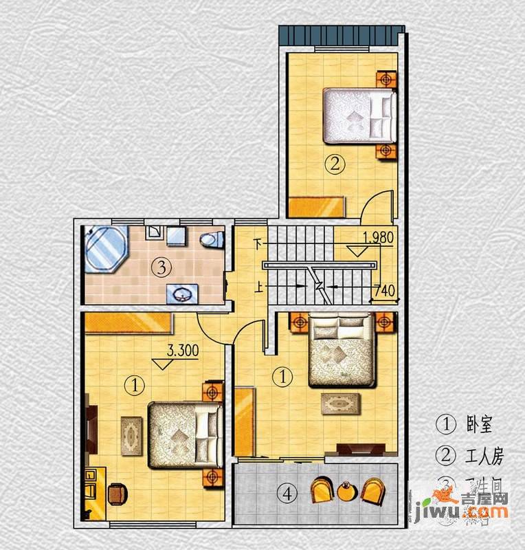 王府花园3室3厅2卫238.1㎡户型图