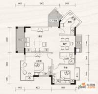 城市海岸2室2厅1卫93㎡户型图