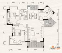 城市海岸2室2厅1卫89㎡户型图