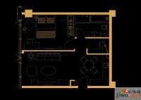第一上海广场1室2厅1卫85㎡户型图