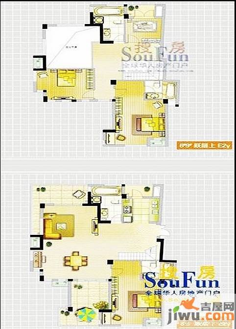 华芳东鼎世纪3室2厅2卫128.2㎡户型图