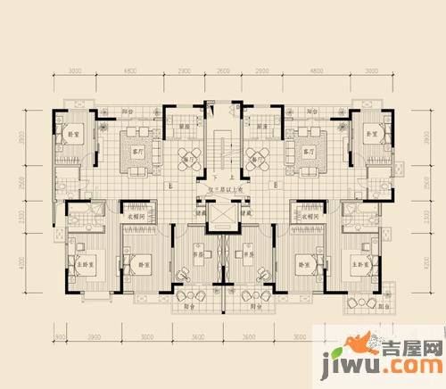 山语银城4室2厅2卫158.6㎡户型图