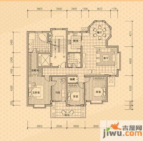 山语银城4室2厅2卫179.9㎡户型图