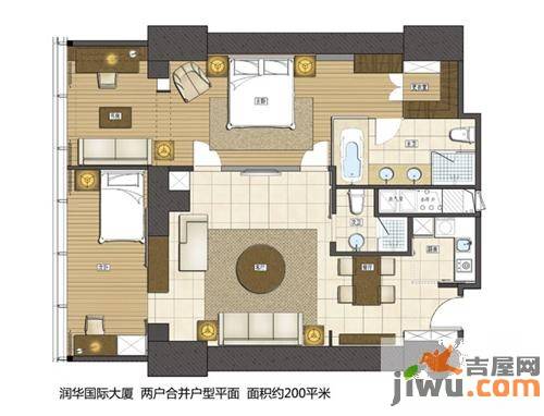 润华国际大厦商铺普通住宅200㎡户型图