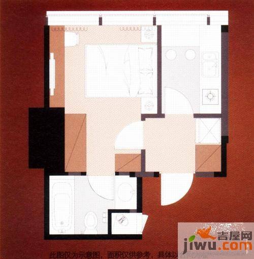 润华国际大厦商铺1室1厅1卫48.1㎡户型图