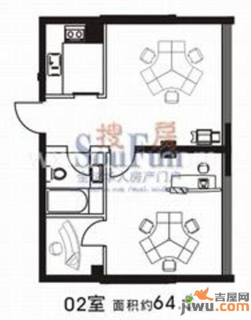 天诚大厦2室0厅0卫64.5㎡户型图