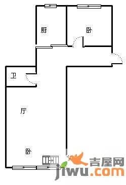 君利依山美居2室1厅1卫70㎡户型图