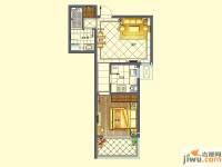 花好月圆1室2厅1卫62.2㎡户型图