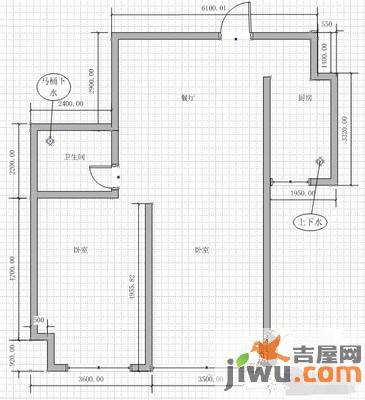 海逸景园2室1厅1卫88㎡户型图